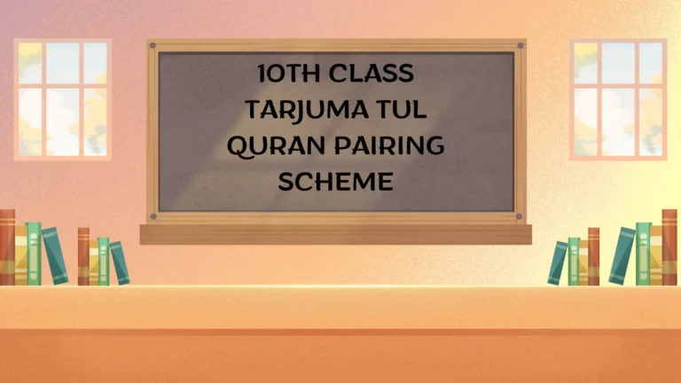 10th Class Tarjuma Tul Quran Paper Pairing Scheme